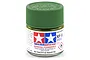 A 10ml jar of Tamiya XF-5 Flat Green acrylic paint with a green ribbed cap and white label featuring the Tamiya logo.