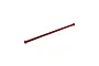 A red anodized aluminium centre driveshaft for an RC car, featuring ball-joint ends with cross pins.