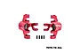 A pair of red anodized aluminium front steering hubs by GPM Racing for RC vehicles, shown with four small grub screws on a white background.