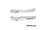 Two silver GPM Racing aluminium chassis braces for RC cars, featuring machined cutouts and laser-etched branding on a plain white background.