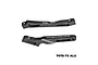 Two black GPM Racing aluminium chassis braces for RC cars, featuring machined 7075-T6 alloy construction and branding.