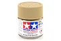 A small glass jar of Tamiya XF-59 Desert Yellow flat acrylic paint with a tan plastic screw-on lid against a white background.
