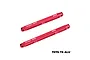 Two red anodized aluminium centre brace bars for RC cars, featuring GPM Racing branding and 7075-T6 markings.
