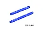 Two blue anodized aluminium centre brace bars for RC cars, featuring GPM Racing branding and 7075-T6 markings.