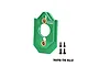 A green GPM Racing aluminium motor mount with four black screws on a white background.