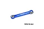 A blue GPM Racing aluminium steering link with silver ball ends, isolated on a white background.
