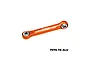 An orange GPM Racing aluminium steering link with silver ball ends on a white background.