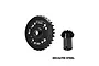 GPM Racing black steel 30T differential gear and 9T input pinion gear set for RC vehicles.