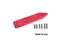 A red anodized aluminium rear skid plate by GPM Racing with six black countersunk screws on a white background.
