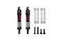 GPM Racing 71mm adjustable aluminium shock absorbers in red and black with extra springs and mounting hardware.