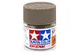 A small glass jar of Tamiya XF-72 Brown (JGSDF) flat acrylic paint with a brown plastic screw-on cap, set against a plain white background.