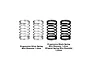 A set of four RC shock springs from GPM Racing, including two silver springs and two black springs, displayed against a white background.