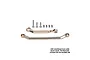 GPM Racing brass steering drag link and tie rod set with included screws and ball ends on a white background.