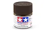 A 10ml jar of Tamiya X-9 Brown Gloss Acrylic Paint with a brown ribbed cap, centered on a white background.