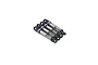Four Pro-Line Pro-Spec RC shock absorbers with black plastic ends, silver bodies, and blue adjustment collars.