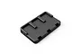A black BetaFPV three-way battery charging hub for RC drone batteries, shown from a high-angle perspective against a white background.