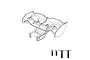 A black and white line drawing of an MJX RC rear wing assembly with four included screws.