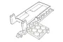 A black and white line drawing of an MJX RC car chassis part showing structural details and mounting points.