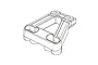A black and white line drawing of an MJX RC front bulkhead brace showing its structural shape and mounting holes.