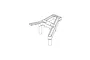 A black and white line drawing of an MJX RC front brace spare part, showing its structural shape and mounting posts.