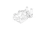 A black and white line drawing of an MJX RC front lower bulkhead spare part.