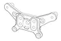A black and white line drawing of an MJX RC front shock tower spare part.