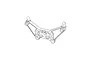 A black and white line drawing of an MJX RC rear shock tower spare part.