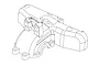 A black and white line drawing of an MJX RC rear upper bulkhead spare part.