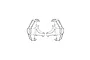 A line drawing illustration of two symmetrical RC steering hubs for MJX RC vehicles.