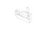 A black and white line drawing of an MJX RC lower servo mount spare part.