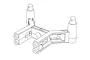 A black and white line drawing of an MJX RC rear body post assembly component.
