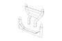 A black and white line drawing of two RC car body mount components.