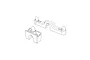A line drawing illustration of two black plastic chassis cover mounting brackets for an MJX RC vehicle.