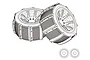 MJX RC 1/14 Paddle Tyres on Black Rims - Glued Wheels 2Pcs 14300E2