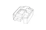A black and white line drawing of an MJX RC dust proof chassis cover showing its structural shape and mounting points.