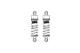 A technical line drawing of two adjustable RC shock absorbers side by side.