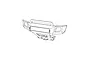 A black and white line drawing of an RC car front bumper with an integrated LED light bar housing.