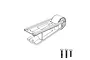 A black and white line drawing of an MJX RC wheelie bar assembly with three small screws below it.