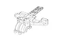 A black and white line drawing of an MJX RC rear gearbox cover and top deck component.