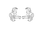 A line drawing illustration showing two identical RC car steering hubs side by side.