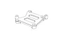 A black and white line drawing of a rectangular RC electronics mounting plate with four corner mounting points and two central cutouts.