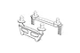A black and white line drawing illustration of two RC car body mount sets, each featuring a horizontal bar with two vertical posts.