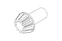 A black and white line drawing of a bevel gear component for an RC vehicle.