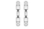 A technical line drawing of two adjustable RC turnbuckles shown side by side against a white background.