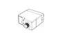 A black and white line drawing of an MJX RC servo motor showing the casing and the splined output shaft.