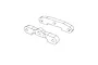 A line drawing illustration of two MJX RC suspension arm pin braces for RC vehicles.