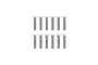 A digital line drawing showing twelve identical countersunk head screws arranged in two rows of six against a white background.