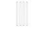 Four identical metal suspension arm pins arranged vertically against a plain white background.