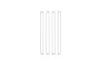Four identical metal suspension arm pins arranged vertically against a white background.