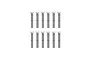 A digital line drawing of twelve identical countersunk head screws arranged in two rows of six.